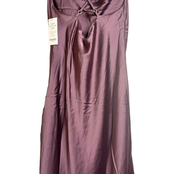 Show Me Your Mumu Verona Cowl Neck Slip Dress Dusty Plum Luxe Satin Small - Picture 9 of 14